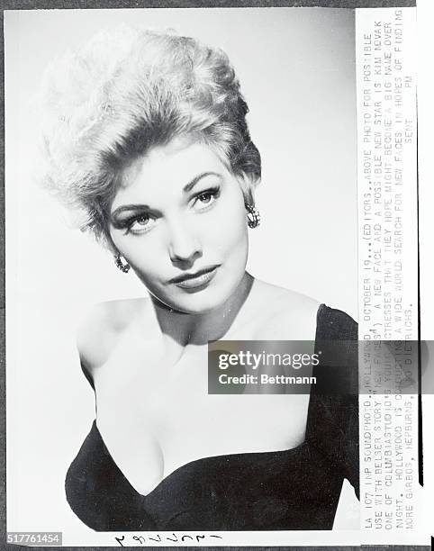 New face and a possible new star is Kim Novak, one of Columbia Studios' young actresses that they hope might become a big name overnight. Hollywood...