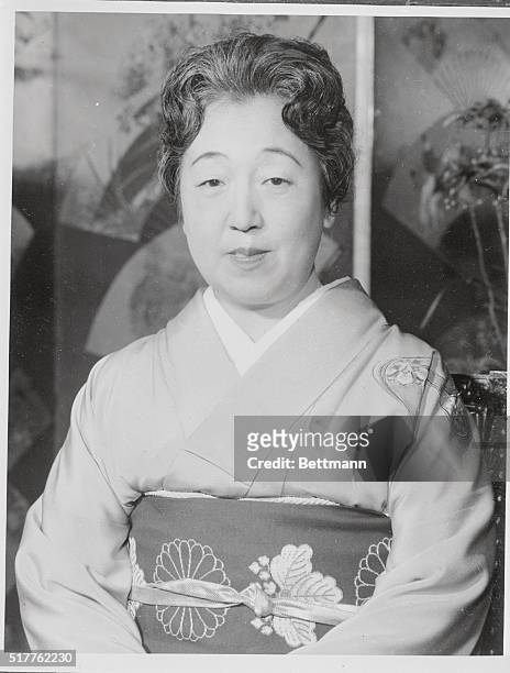 Dressed in a comparatively simple "Kimono," Japan's Empress Nagako reflects the serenity of her life as she poses for her 58th birthday portrait.