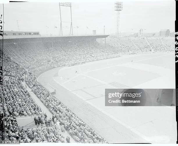 General view of Jersey City, New Jersey - Roosevelt Stadium - as Dodgers played the Phillies.