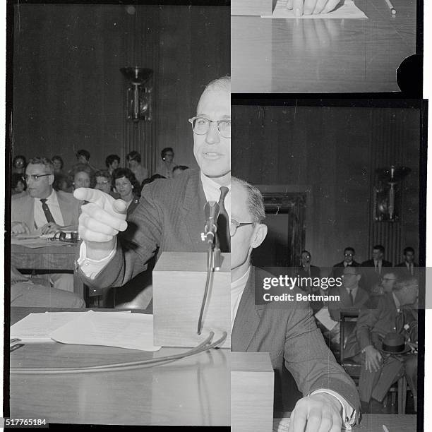 Deputy Attorney General Byron R. White is shown testifying before the Senate Judiciary Committee today just before the committee unanimously approved...