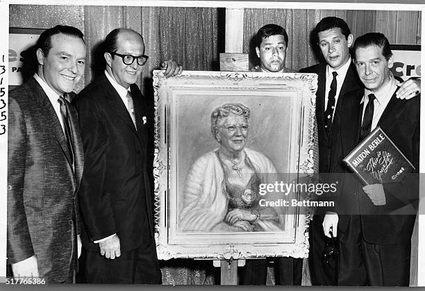 Hollywood, CA- Ralph Edwards , surprised Milton Berle as the guest of his "This Is Your Life" TV show. On hand to greet Berle were from left:...