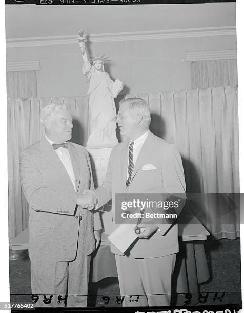 Accept joint chairmanship of "Operation Unity." New York, New York: Pierre S. DuPont, 3rd, secretary of E.I. DuPont de Nemours & Co., right, and...