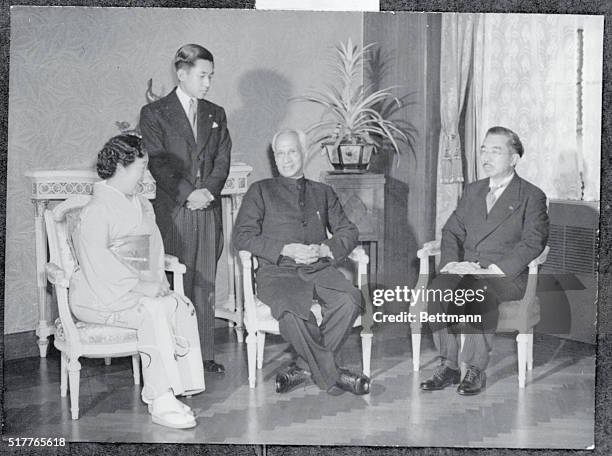 Tokyo, Japan. Sir Sarvepalli Radhakrishnan, Vice President of India , currently in a good-will visit to Japan, is shown in the place in Toklyo with...