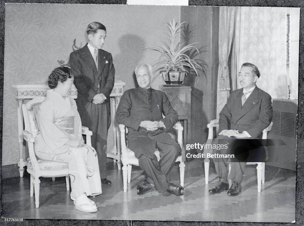 Sir Sarvepalli Radhakrishnan Sitting with Japanese Emperors