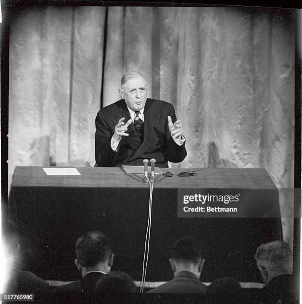 The animated expressions of French President Charles De Gaulle reflected his deep concern over the new political crisis facing his country. Following...