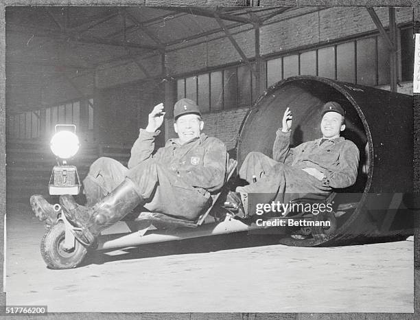 Their Job Is One Long Pipe Dream. Stuttgart, West Germany: Pipe inspectors of the Stuttgart Water Supply System seem to enjoy their job. They are...