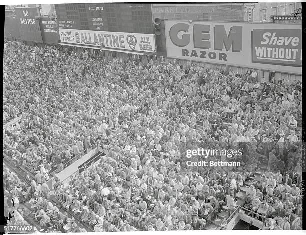 New York, New York: The Yankee Stadium bleachers filled early as a warm September sun broke through to dry out the effects of an early morning rain....