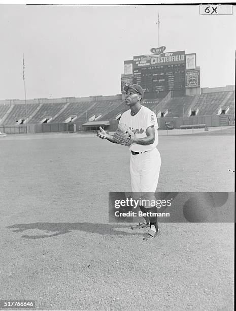 Al "Fuzzy" Smith, usually the right fielder for the Cleveland Indians, has played center field, left field, third base, shortstop, second base...