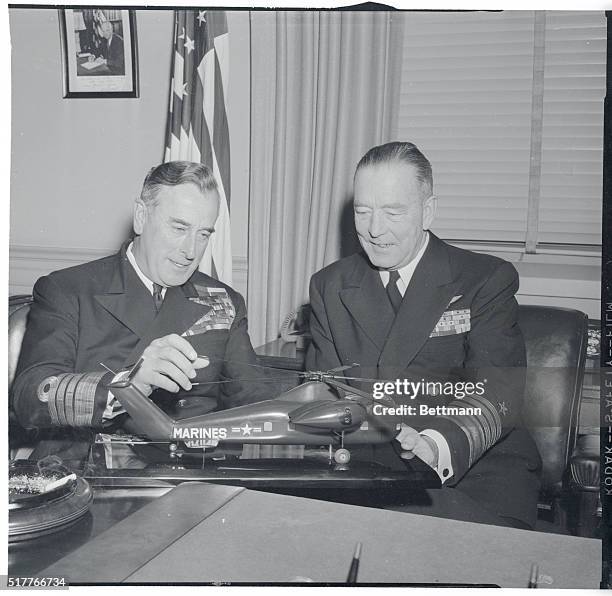 Top Sailors of Britain and U.S. Confer. Washington, D.C.: Admiral; Earl Mountbatten, Britain's first Sea Lord and Chief of the Naval Staff is shown...