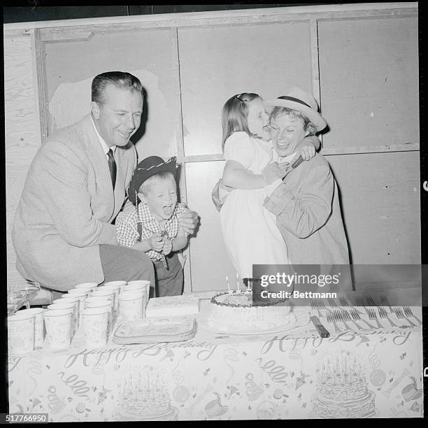 Hollywood, California: Actress June Allyson is getting plenty of assistance during her birthday celebration from her husband Dick Powell and the...