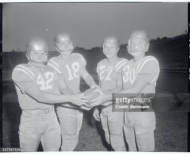 College Park, Maryland: Left to right: Bruce Ballard, ; Ronnie Know, ; Bob Davenport, ; Jim Decker, ; starting backs.