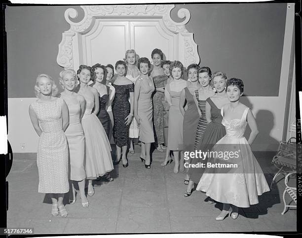 Hollywood, California: Wampas Baby Stars of 1956. "Wampas Baby Stars of 1956" pose after their selection as winners of the annual contest in...