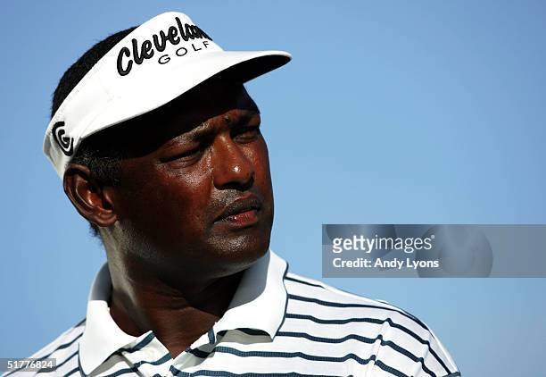 Vijay Singh participates in a talk show for the Golf Channel during the 22nd PGA Grand Slam of Golf on November 22, 2004 at the Poipu Bay Golf Course...