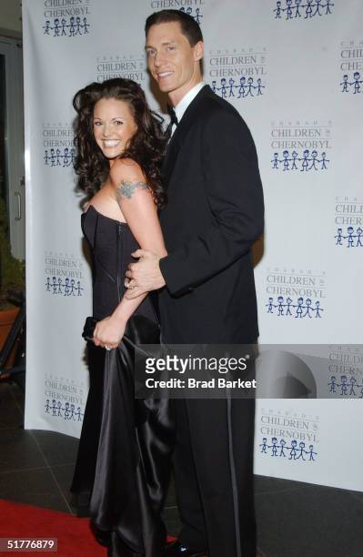 New York Mets Pitcher Kris Benson and Anna Benson arrive at the Children At Heart Gala To Benefit Children Of Chernobyl on November 22, 2004 at Pier...
