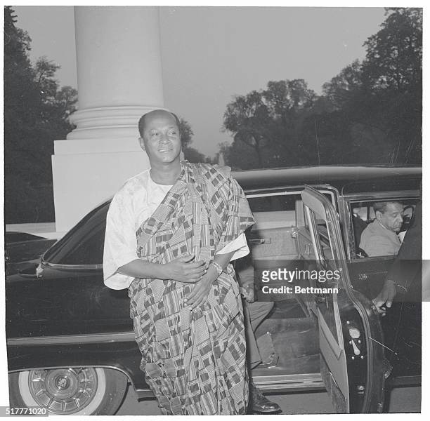Washington, D.C.: Ghana Finance Minister K.A. Gbedmah arriving at the White House to have breakfast with President Eisenhower.