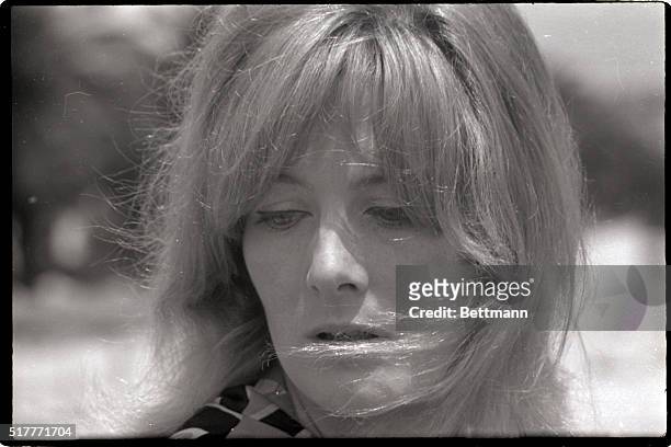 Cannes, France-ORIGINAL CAPTION READS: Headshot of actress Vanessa Redgrave, with wind-blown hair, at the Cannes Film Festival.