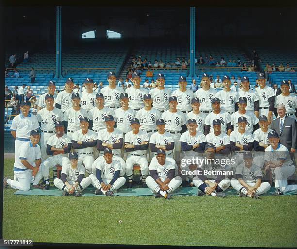 White Sox Team photo, September 1967. Front row, left to right Batboy Allen Boboer, Sandy Alomar, Walter Williams, Batboy Paul Sortal, Batboy Jim...