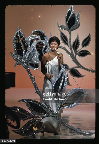 Singer Diahann Carroll performs during taping of the Hollywood Palace television show.