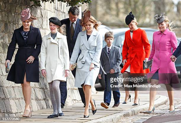 Princess Eugenie, Lady Louise Windsor, Sir Timothy Laurence, Princess Beatrice, James, Viscount Severn, Sophie, Countess of Wessex and Autumn...
