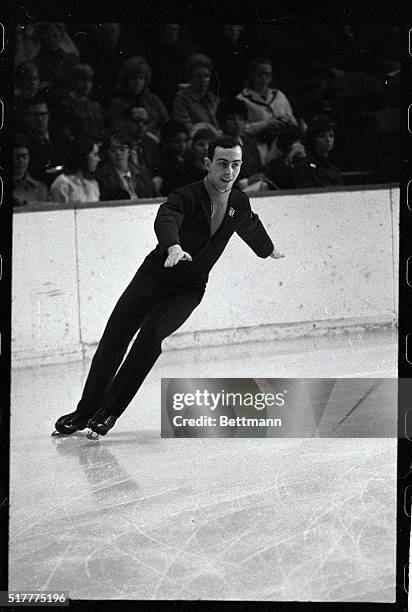 Tim Wood, of the Detroit Skating Club goes through his routine in the Senior Men's Free Skating competition at the National Figure Skating...