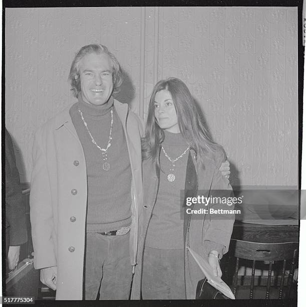 Dr. Timothy Leary as he stands by his new wife, Rosemary, after being arraigned on various charges concerning the possession and sale of dangerous...