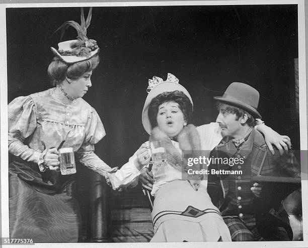 British actress Patricia Routledge and co-star Vincent Price play in the Broadway shoe Darling of the Day. This scene shows Patricia Routledge...