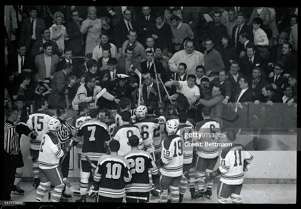 Fans Attacking Hockey Penalty Box