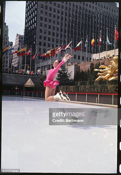 Peggy Fleming who was World Figure Skating Champion three times and the only U.S. Skater to win a Gold Medal at the 1968 Winter Olympics, cuts a...