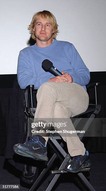 Actor Owen Wilson answers questions from the audience during the Q & A following the Variety Screening Series - "The Life Aquatic with Steve Zissou"...