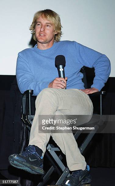 Actor Owen Wilson answers questions from the audience during the Q & A following the Variety Screening Series - "The Life Aquatic with Steve Zissou"...