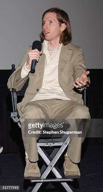 Director Wes Anderson answers questions from the audience during the Q & A following the Variety Screening Series - "The Life Aquatic with Steve...
