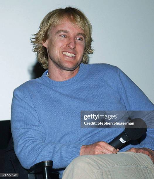 Actor Owen Wilson answers questions from the audience during the Q & A following the Variety Screening Series - "The Life Aquatic with Steve Zissou"...