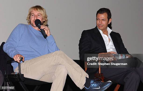 Actor Owen Wilson and actor Jeff Goldblum answer questions from the audience during the Q & A following the Variety Screening Series - "The Life...