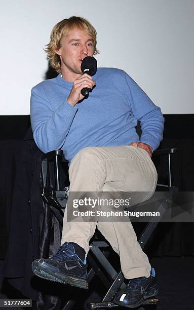 Actor Owen Wilson answers questions from the audience during the Q & A following the Variety Screening Series - "The Life Aquatic with Steve Zissou"...