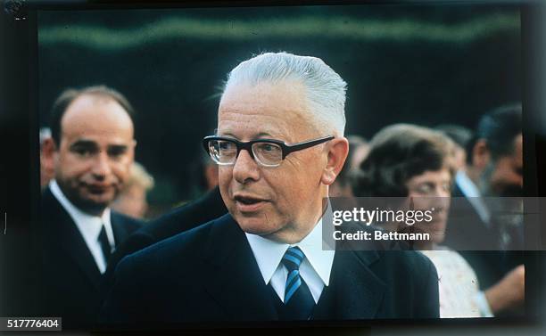 Bonn, W. Germany: New West German Federal President Dr. Gustav Heineman shown in gardens of Bruehl Castle near Bonn on the eve of his inauguration.