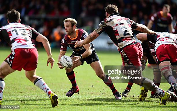 Dragons player Sarel Pretorius in action during the Guinness Pro 12 match between Newport Gwent Dragons and Edinburgh Rugby at Rodney Parade on March...