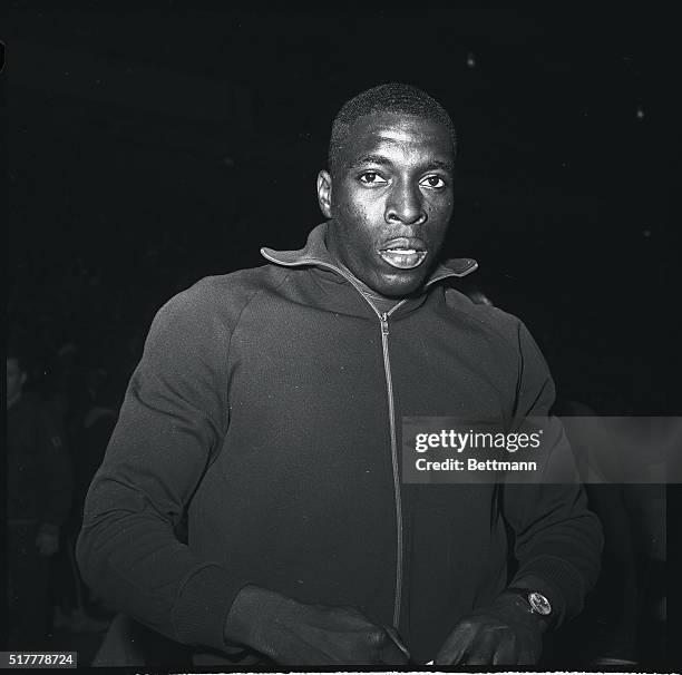 Bob Hayes of Florida A&M, track star, shown at the Millrose Track Meet.