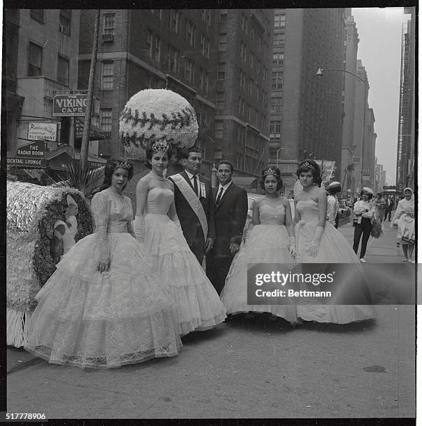 Participants in the eighth annual parade by New York's Puerto Rican community march smartly up Fifth Avenue here June 7th. An estimated 50,000...