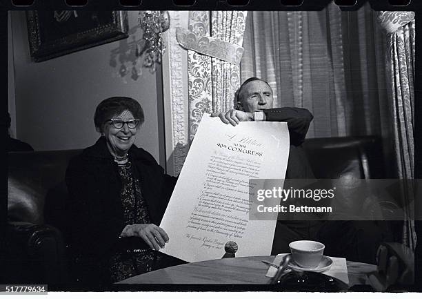 Washington: Jeannette Rankin, first woman ever to serve in Congress, who led a women's march on the Capitol today to protest the war in Vietnam,...