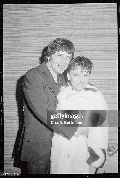 Judy Garland and Mickey Deans, a musician and manager of a discotheque, share a moment together while in New York for a television appearance...