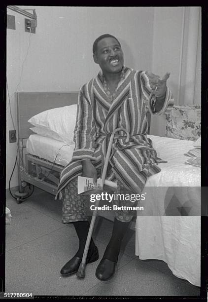 Ezzard Charles, former world heavyweight boxing champion , is shown as he received visitors at Passavant Hospital 2/13. He is suffering from a nerve...