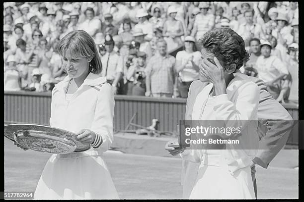 Wimbledon: Top seed Chris Evert of America defeated second seed Evonne Cawley of Australia 6-3, 4-6, 8-6, to win the Wimbledon Women's Singles title...