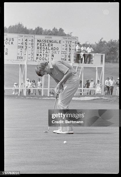 Pleasant Valley Classic - Sutton, Massachusetts: Rik Massengale birdies the 18th hole as he shattered the tournament record with an eight-under-par...