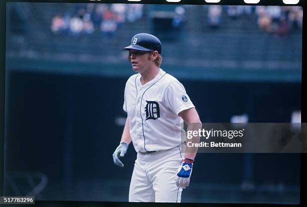 Rusty Staub, the Detroit Tiger, in batting action and fielding poses during game against NY Yankees.