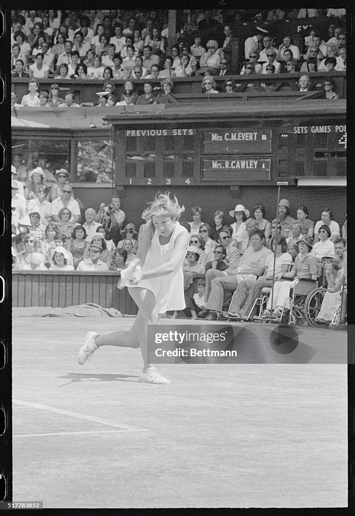 Chris Evert Playing Tennis