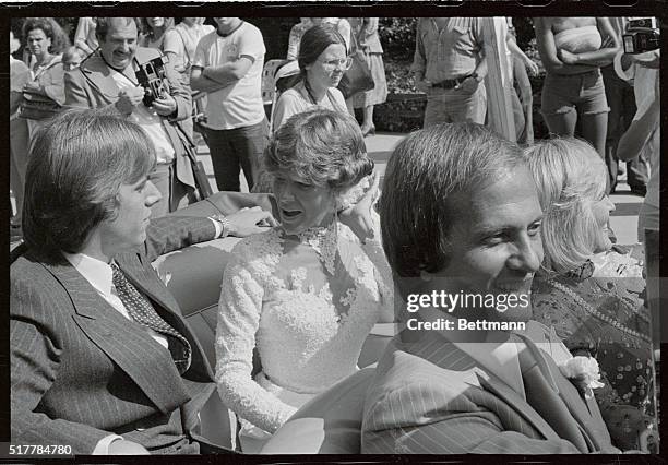 Pat Boone has the honors of driving his daughter Debby and his son-in-law Gabriel Ferrer from the Hollywood Presbyterian Church in a Rolls Royce 9/1,...