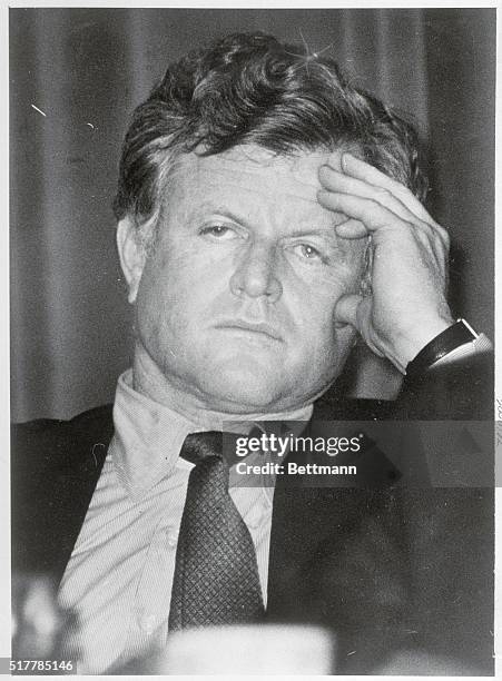 Kansas City, Mo.: It is a weary Sen. Edward Kennedy who listens to the keynote speaker at the Martin Luther King Hospital dinner. The Senator made an...