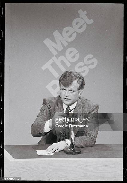 On "Meet the Press" New York: Sen. Edward Kennedy, appearing on NBC's Meet the Press, said such matters as Israeli settlements in occupied lands...