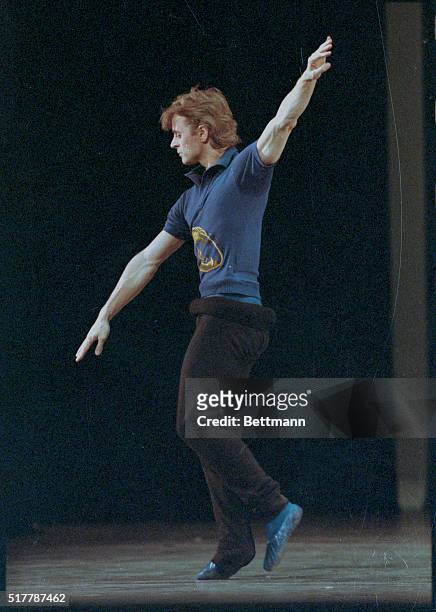 Washington, D. C.: Mikhail Baryshnikov rehearsing at the Kennedy Center with the American Ballet Theater.