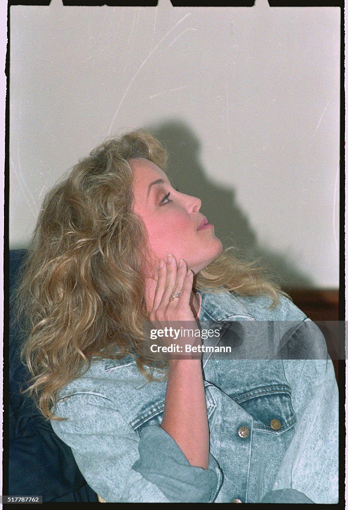 Doman Rice Donna Rice attends a preview of two TV commercials she made for No ...